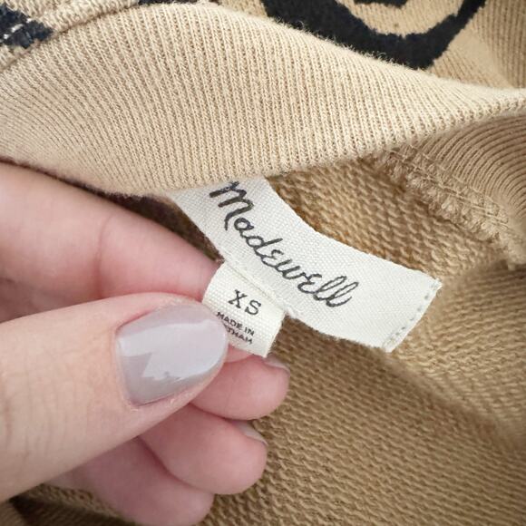 MADEWELL Tiger Stripe Crop Crewneck Sweatshirt XS - Picture 8 of 10